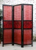 Q122-80.17 Three Panles Wooden Frame Antique Room Divider Screen