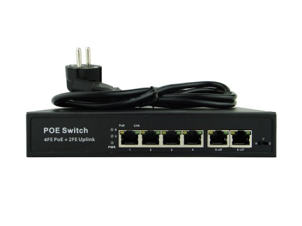 6 ports 10/100Mbps AI PoE Switches - POE-S2004FB