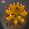Double-deck rotating-lotus flower musical candle